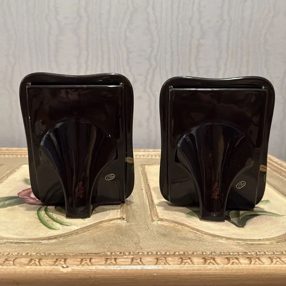Vintage Dark Floral Photo Frames Made in Japan Set of Two